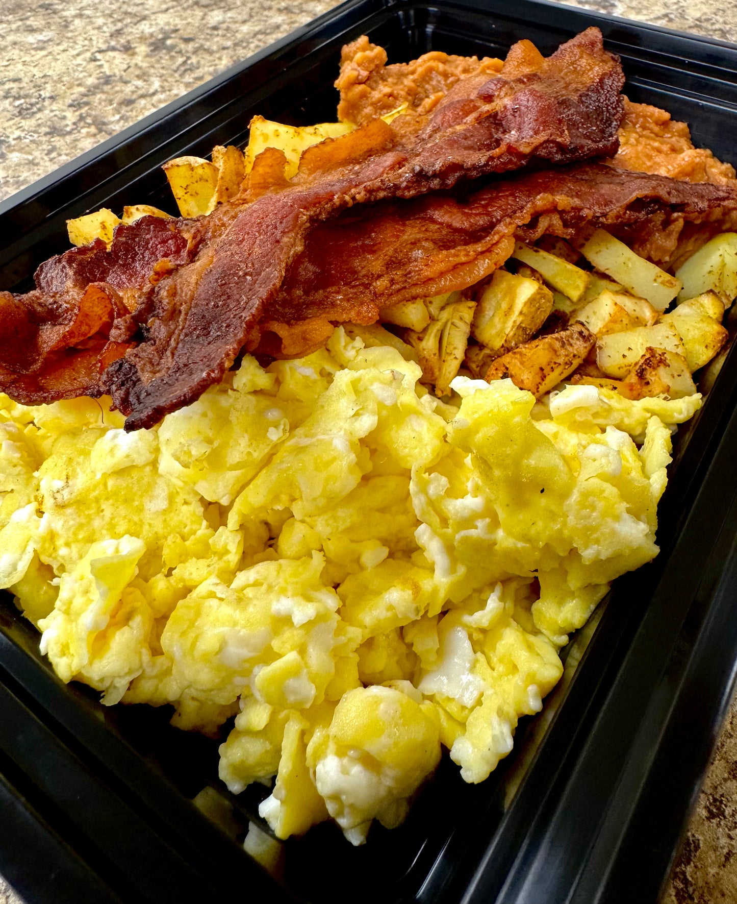 Bacon, Egg, Beans & Potatoes Bowl meal prep | Fit Foodie Meals San Antonio