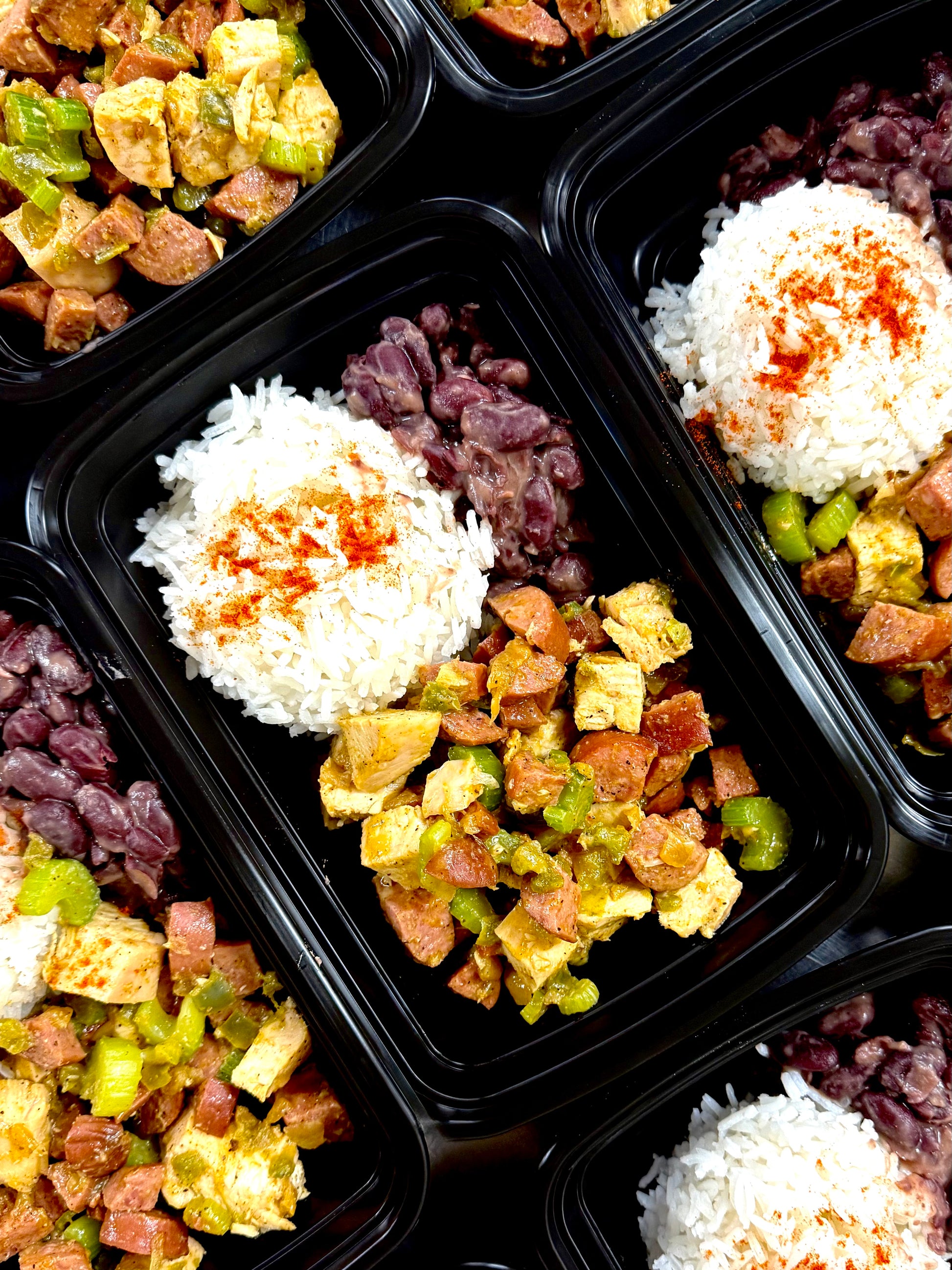 Cajun Sausage & Chicken w/Red Beans & Rice meal prep | Fit Foodie Meals San Antonio
